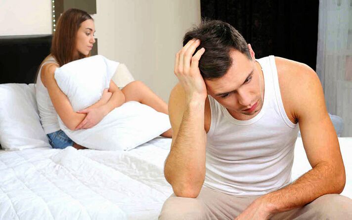 Mangelndes sexuelles Verlangen bei einem Mann ist ein indirektes Zeichen einer Prostatitis